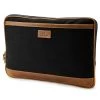 Tarpa | Black Canvas & Tan Leather Laptop Sleeve