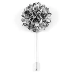 Black & White Dahlia Lapel Pin