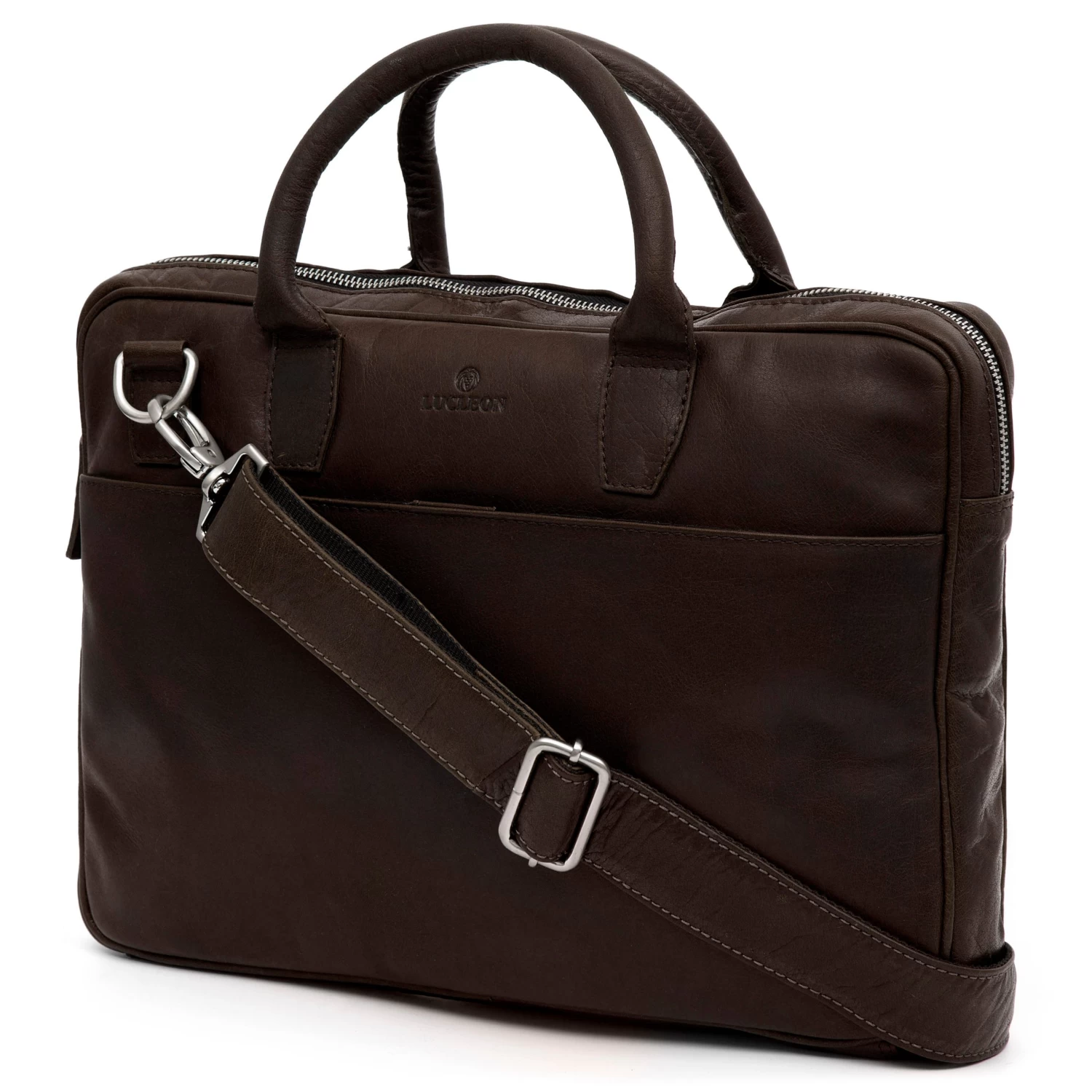 Montreal Slim 13" Executive Brown Leather Bag - Image 3