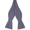 Dark Grey & White Polka Dot Silk Self-Tie Bow Tie