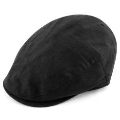 Tirol | Black Linen Flat Cap
