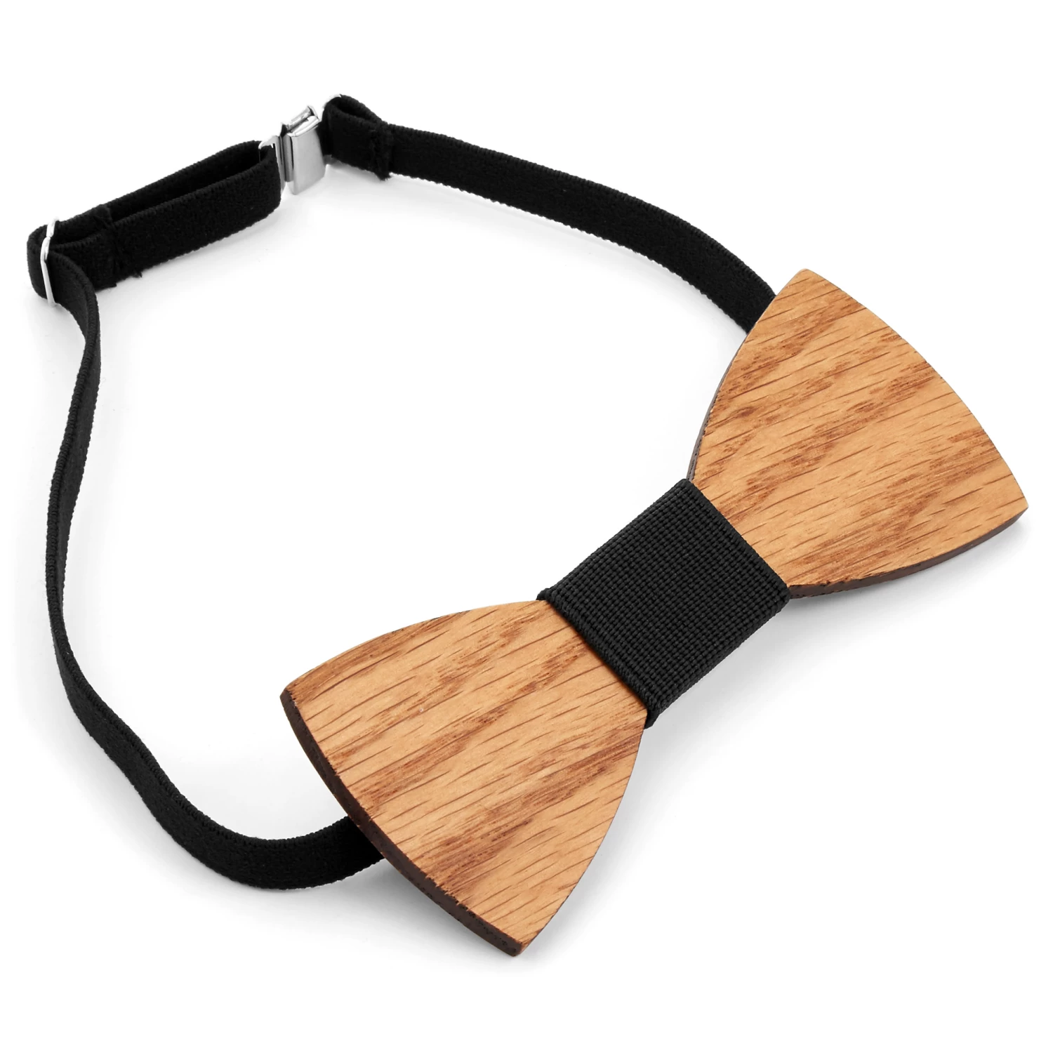 Oak Bow Tie With Black Cloth Centerpiece - Image 2