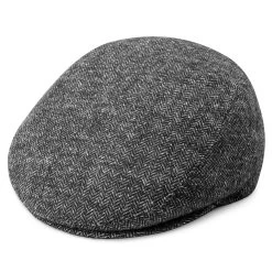 Fido | Graphite, Black & White Patterned Flat Cap