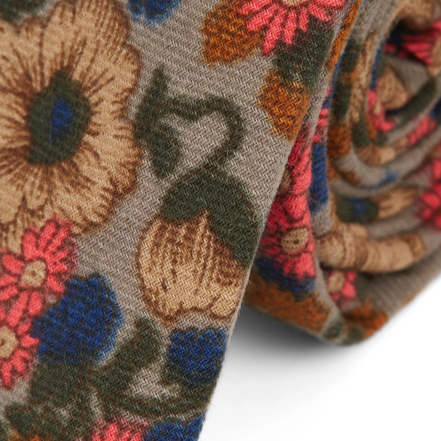 Grey, Pink & Blue Retro Floral Cotton Tie - Image 2