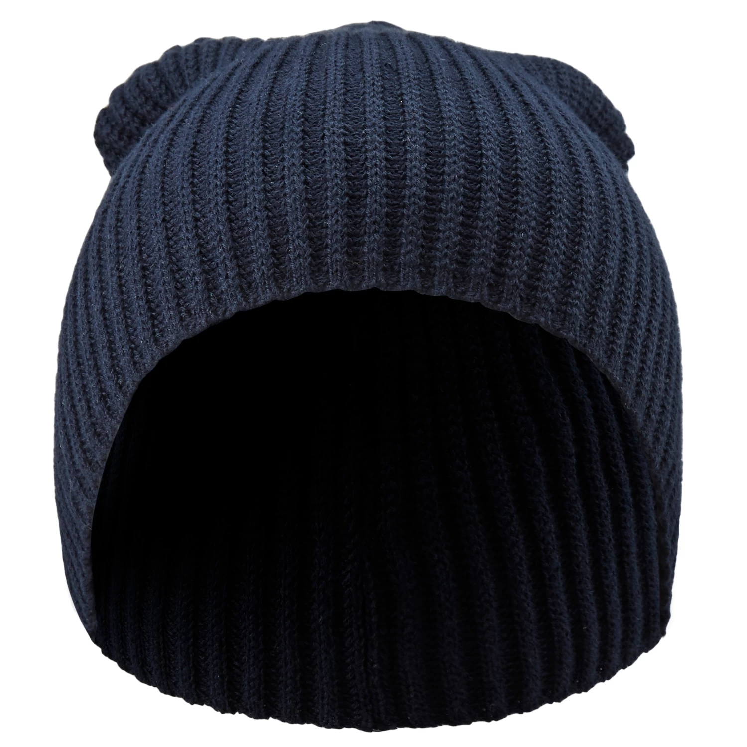 Kite | Navy Blue Lightweight Organic Cotton Chunky Knitted Rib Beanie - Image 2