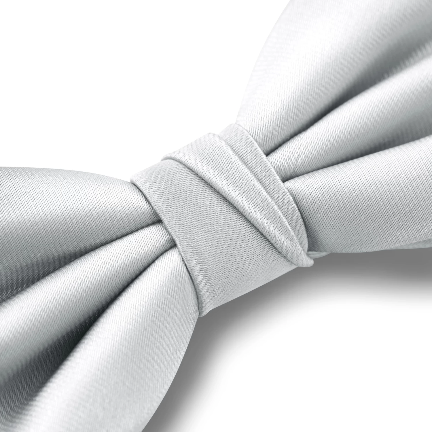 Silver-tone Pre-Tied Satin Bow Tie - Image 3