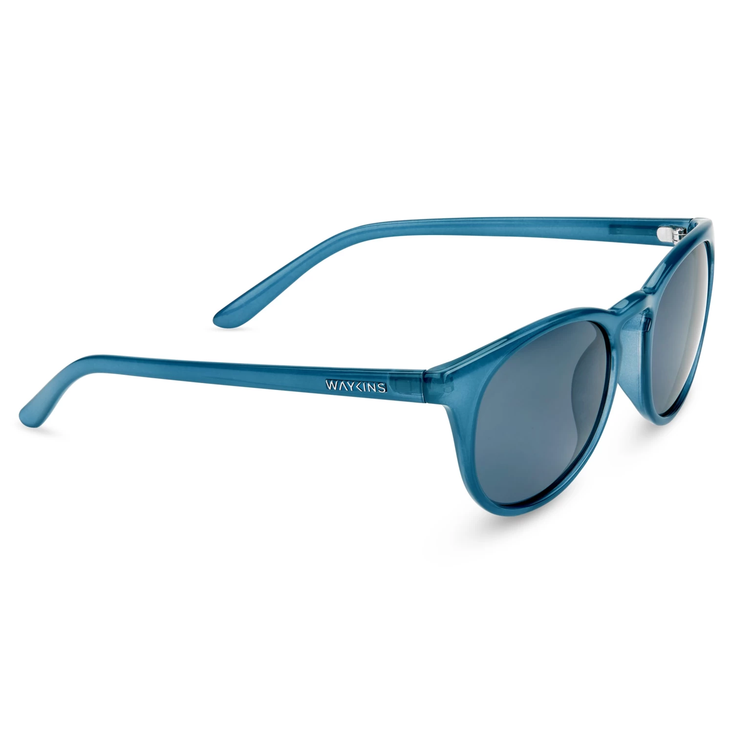 Petrol Blue Round Sunglasses - Image 3