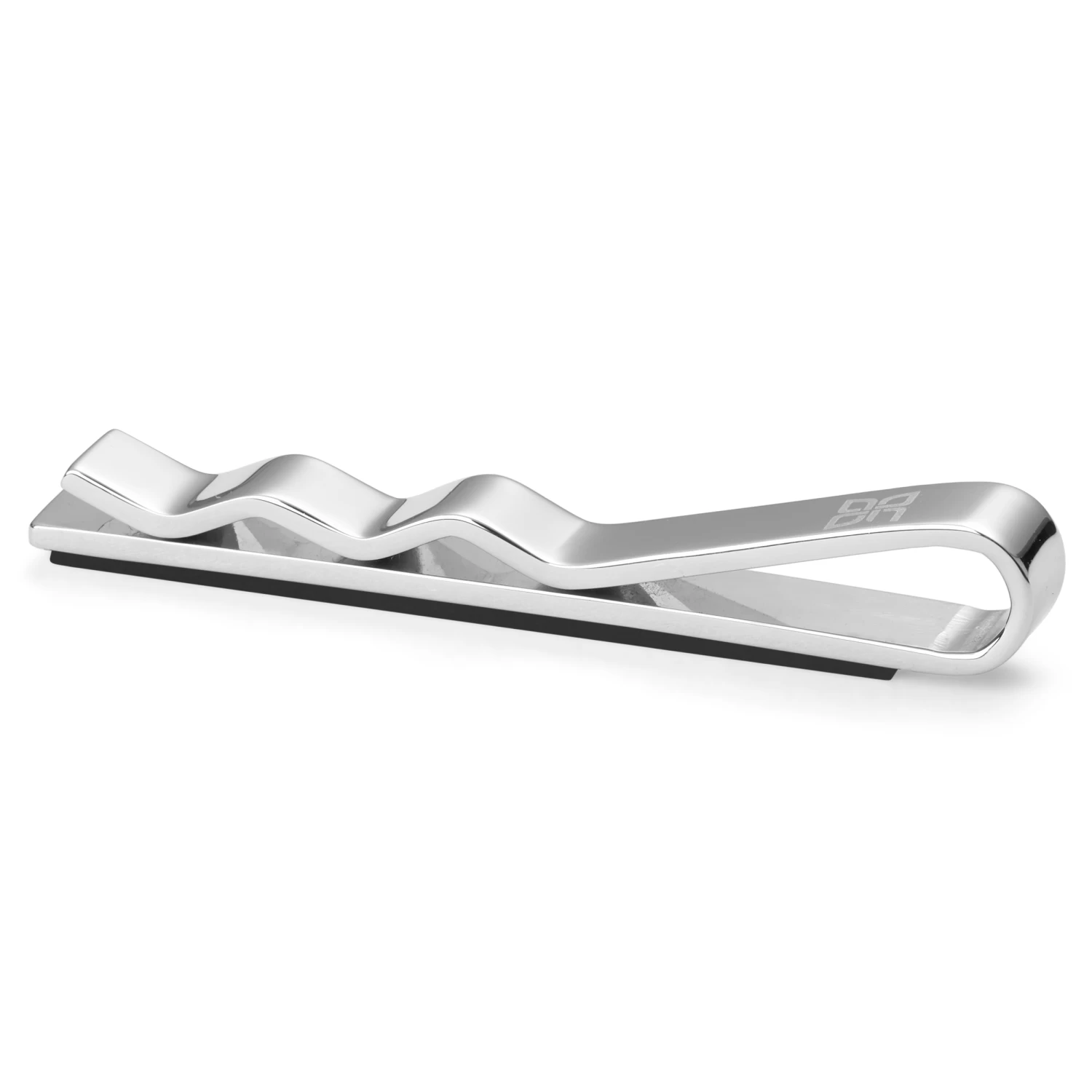 Geo Remix | Silver-Tone & Black Onyx Stone Stainless Steel Tie Bar - Image 2