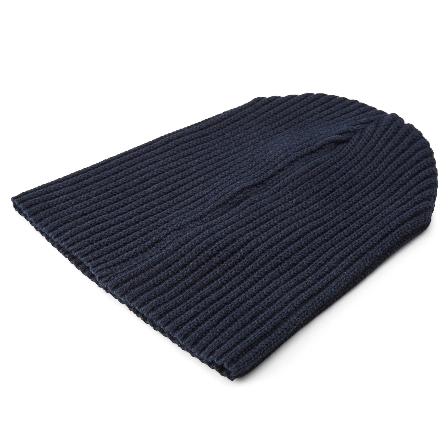 Kite | Navy Blue Lightweight Organic Cotton Chunky Knitted Rib Beanie - Image 3