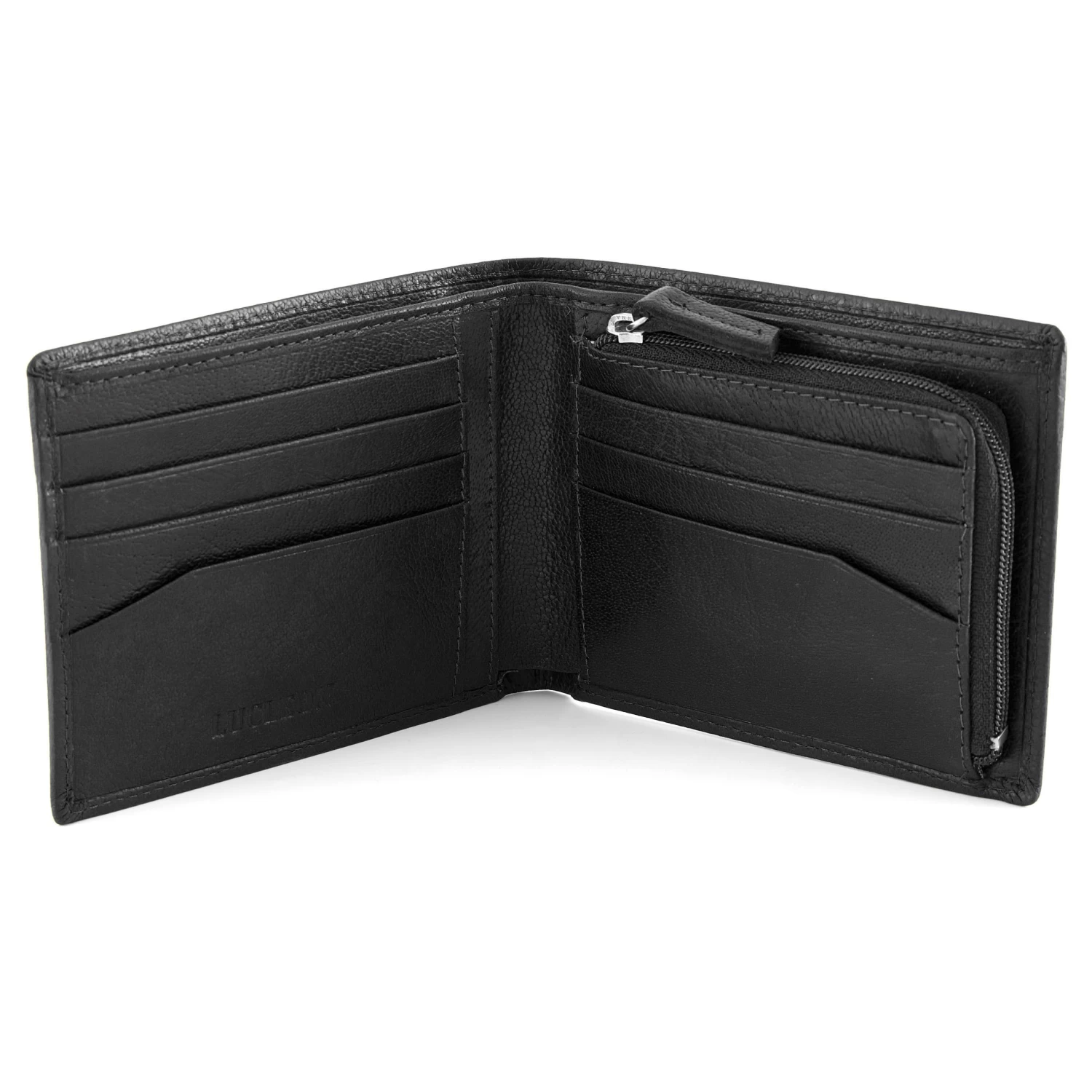 California | Black Inside Zip Leather Wallet - Image 5