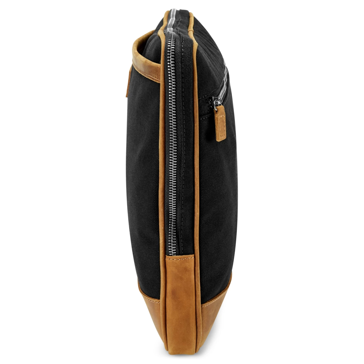 Tarpa | Black Canvas & Tan Leather Laptop Sleeve - Image 5