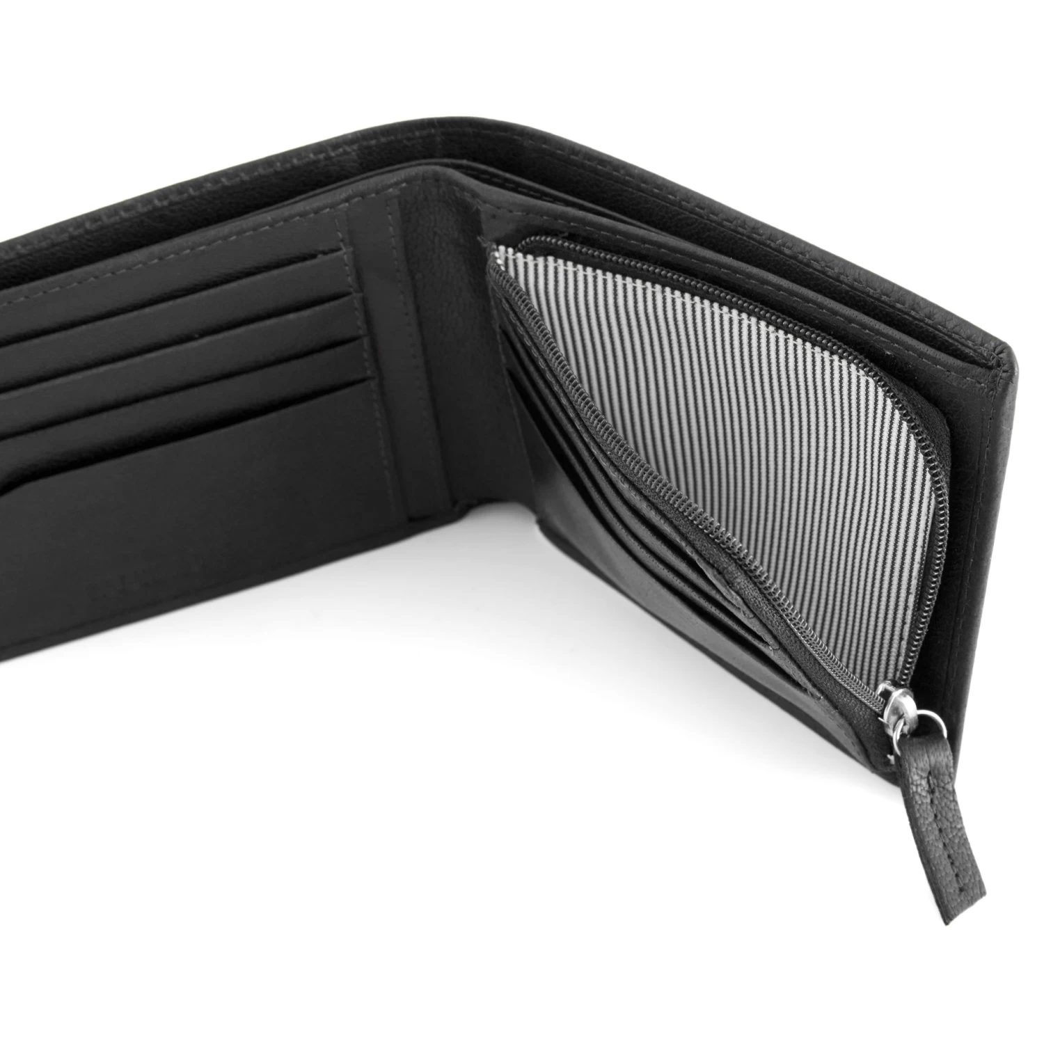 California | Black Inside Zip Leather Wallet - Image 7