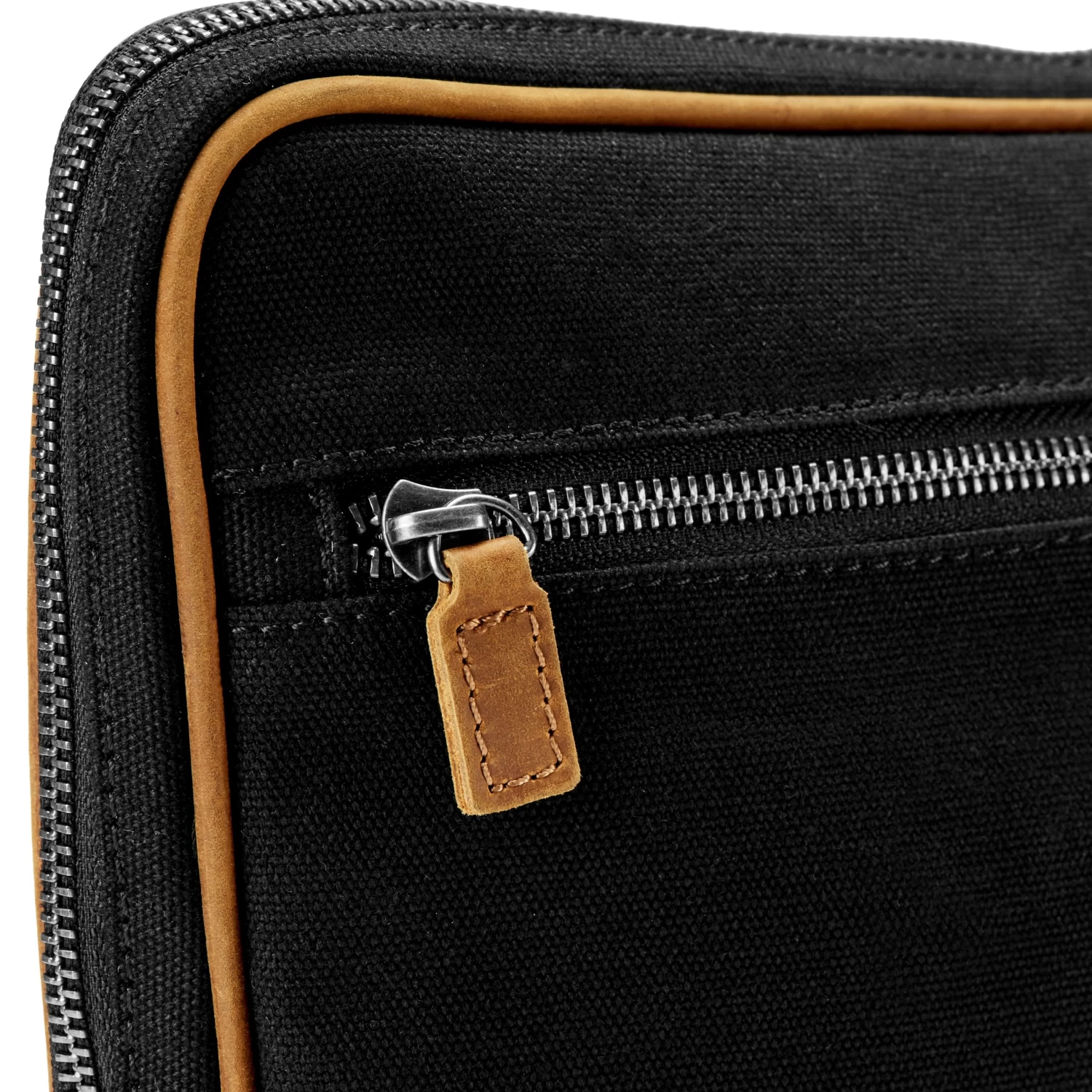 Tarpa | Black Canvas & Tan Leather Laptop Sleeve - Image 8