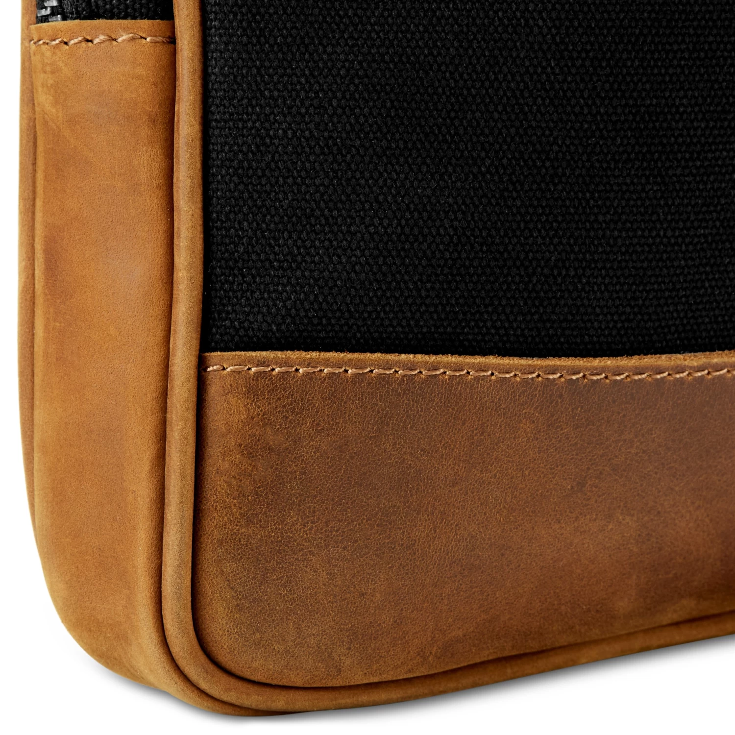 Tarpa | Black Canvas & Tan Leather Laptop Sleeve - Image 9