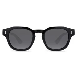 Black Geometric Horn Rimmed Sunglasses