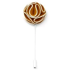 Light Brown & White Camelia Lapel Pin