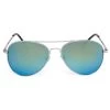 Silver-Tone & Turquoise Aviator Sunglasses