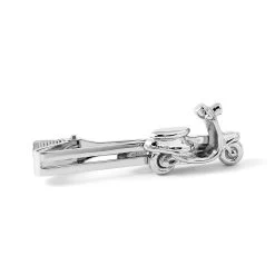 Silver-Tone Scooter Tie Clip