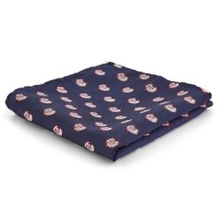 Navy Blue Santa Head Pocket Square
