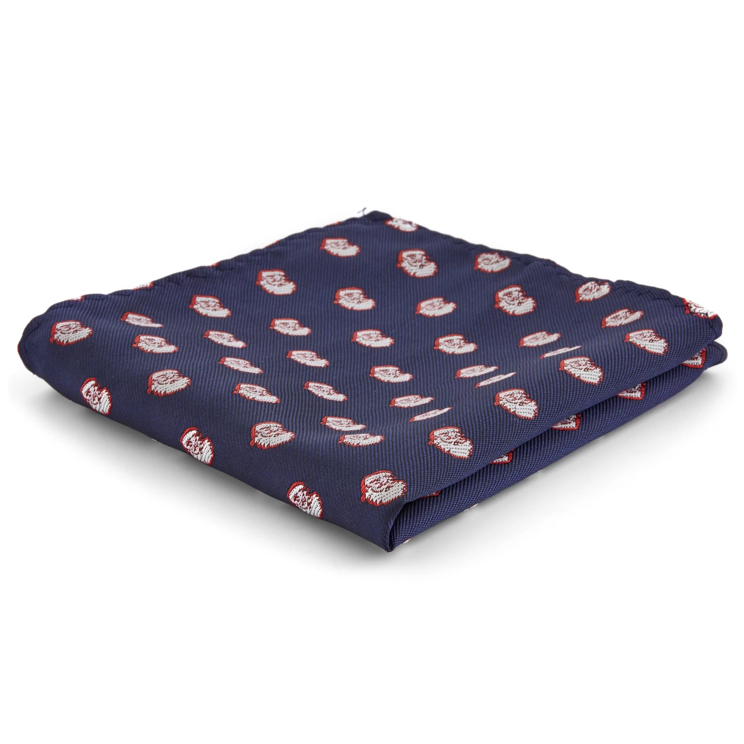 Navy Blue Santa Head Pocket Square