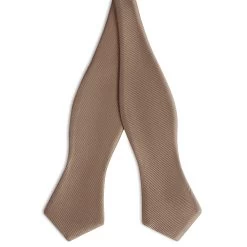 Tan Self-Tie Grosgrain Diamond Tip Bow Tie