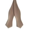 Tan Self-Tie Satin Diamond Tip Bow Tie