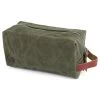 Olive Green Waxed Canvas Wash Bag