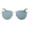 Thea | Silver-Tone & Smoke Grey Stainless Steel Aviator Sunglasses