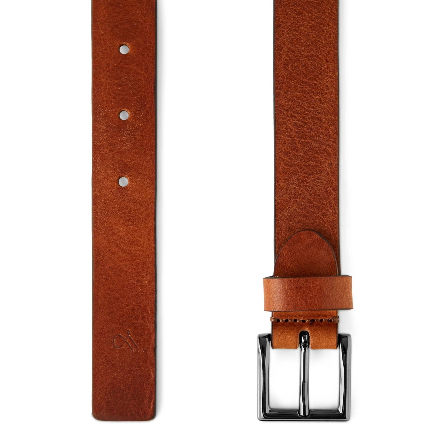 Padua | Slim Cognac Leather Dress Belt - Image 2