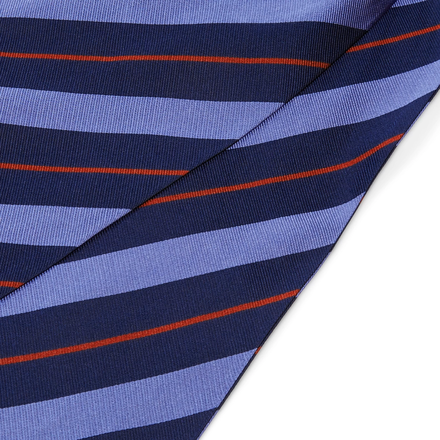 Pastel Blue & Red Striped Silk Cravat - Image 2