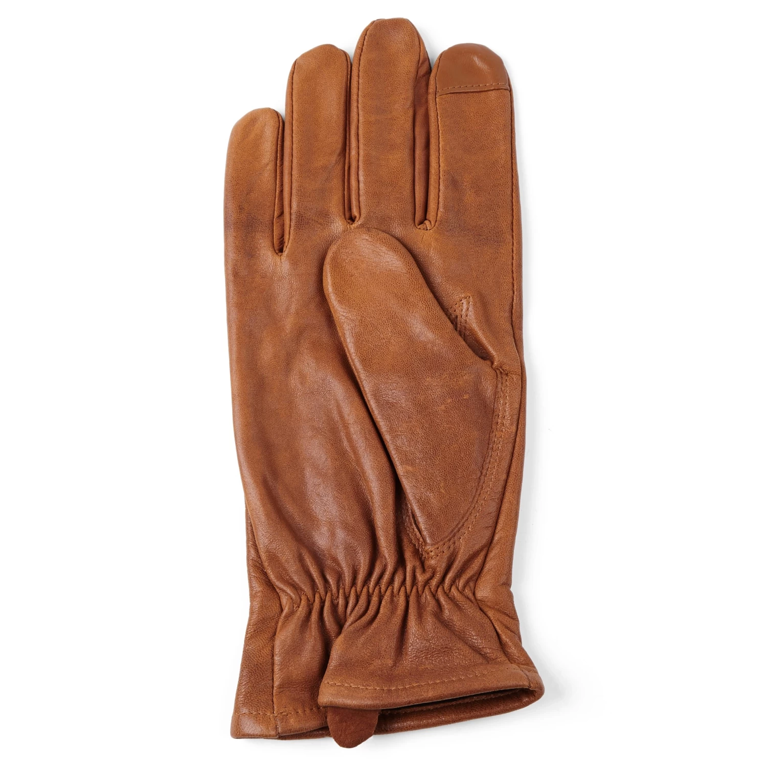 Cuffed Tan Touchscreen Compatible Sheep Leather Gloves - Image 6