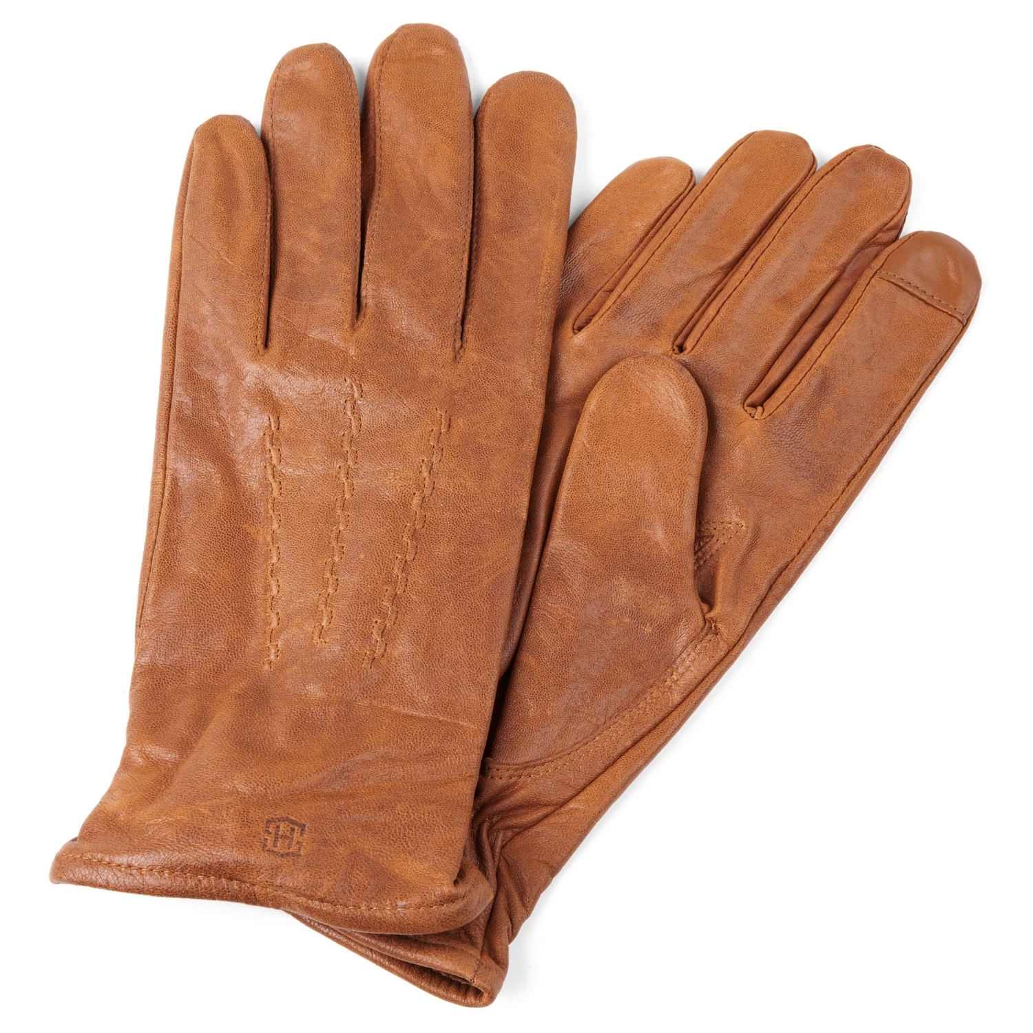 Cuffed Tan Touchscreen Compatible Sheep Leather Gloves