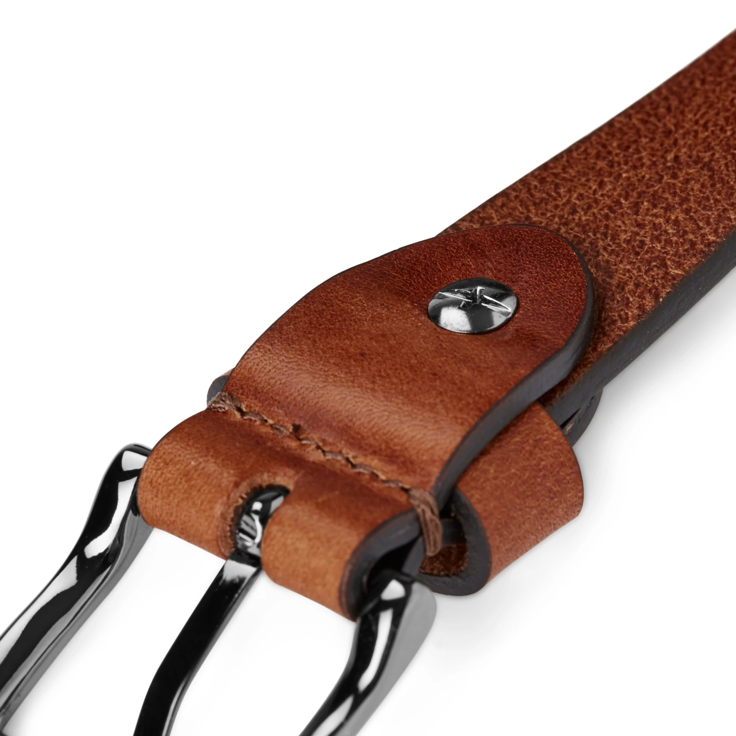 Padua | Slim Cognac Leather Dress Belt - Image 7