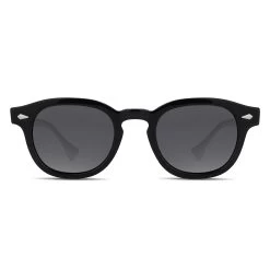 Black Round Horn Rimmed Polarised Sunglasses