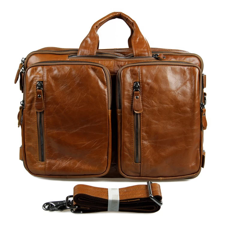 Multifunctional Dark Brown Leather Bag - Image 2