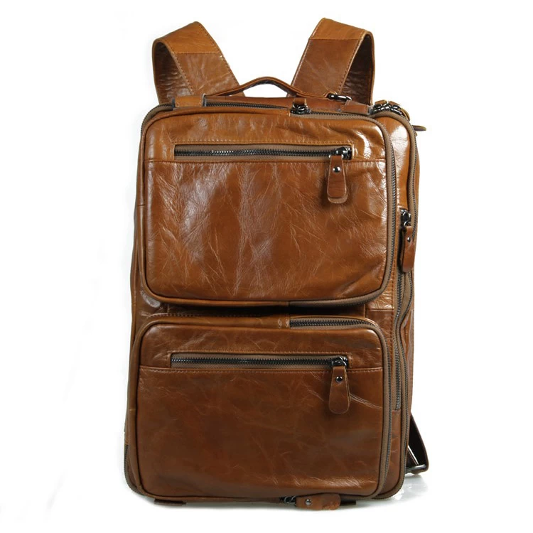 Multifunctional Dark Brown Leather Bag - Image 6