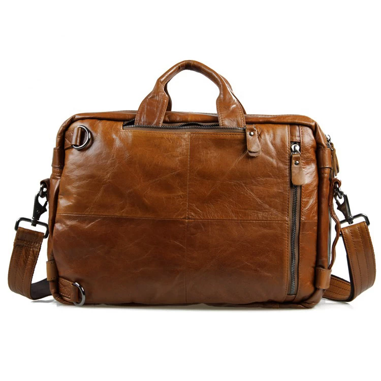 Multifunctional Dark Brown Leather Bag - Image 7