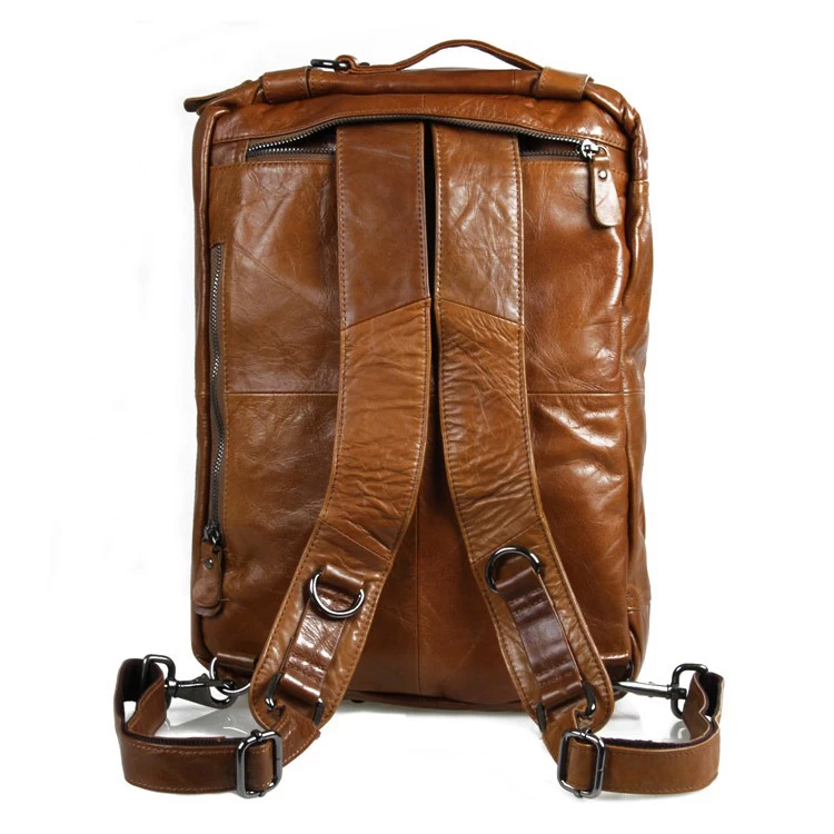 Multifunctional Dark Brown Leather Bag - Image 9