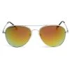 Silver-Tone & Orange Aviator Sunglasses