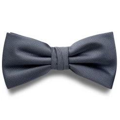 Graphite Pre-Tied Grosgrain Bow Tie