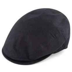 Tirol | Navy Blue Linen Flat Cap