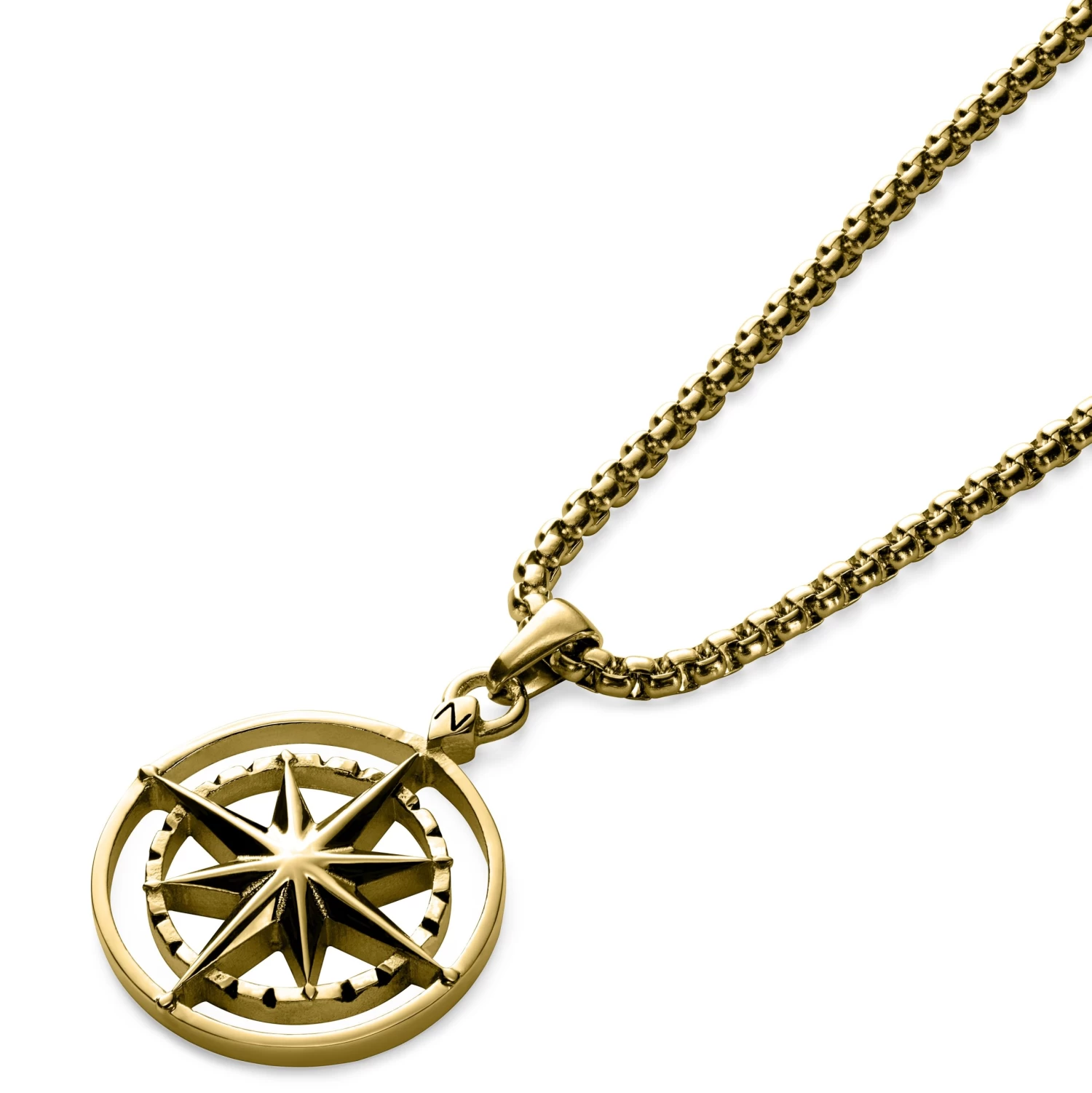 Atlas | Gold-tone Steel North Star Pendant Necklace - Image 4