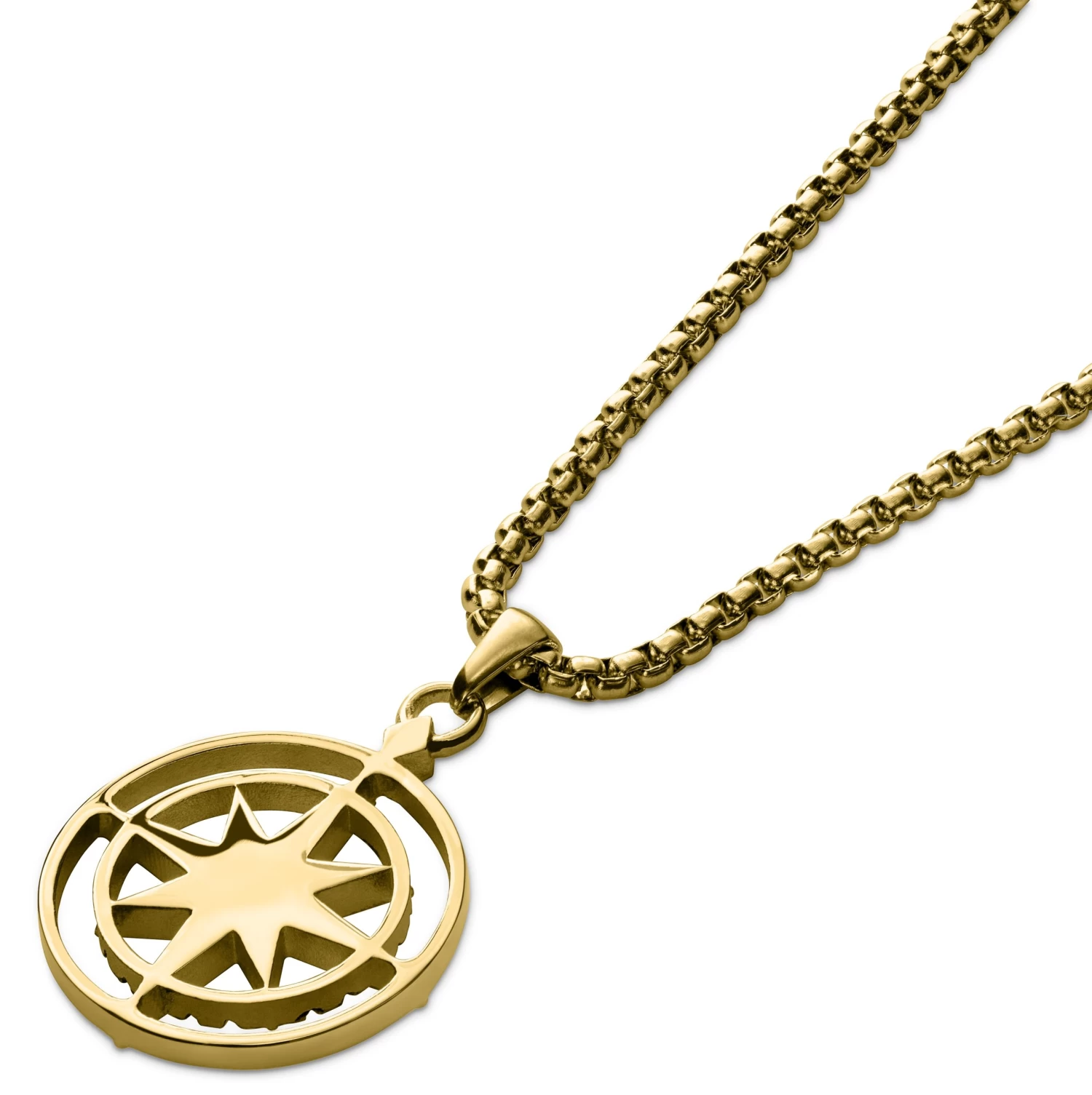 Atlas | Gold-tone Steel North Star Pendant Necklace - Image 5