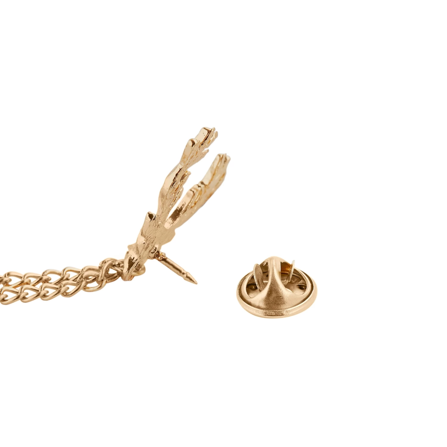 Gold-Tone Double Deer Head Collar Chain - Image 2