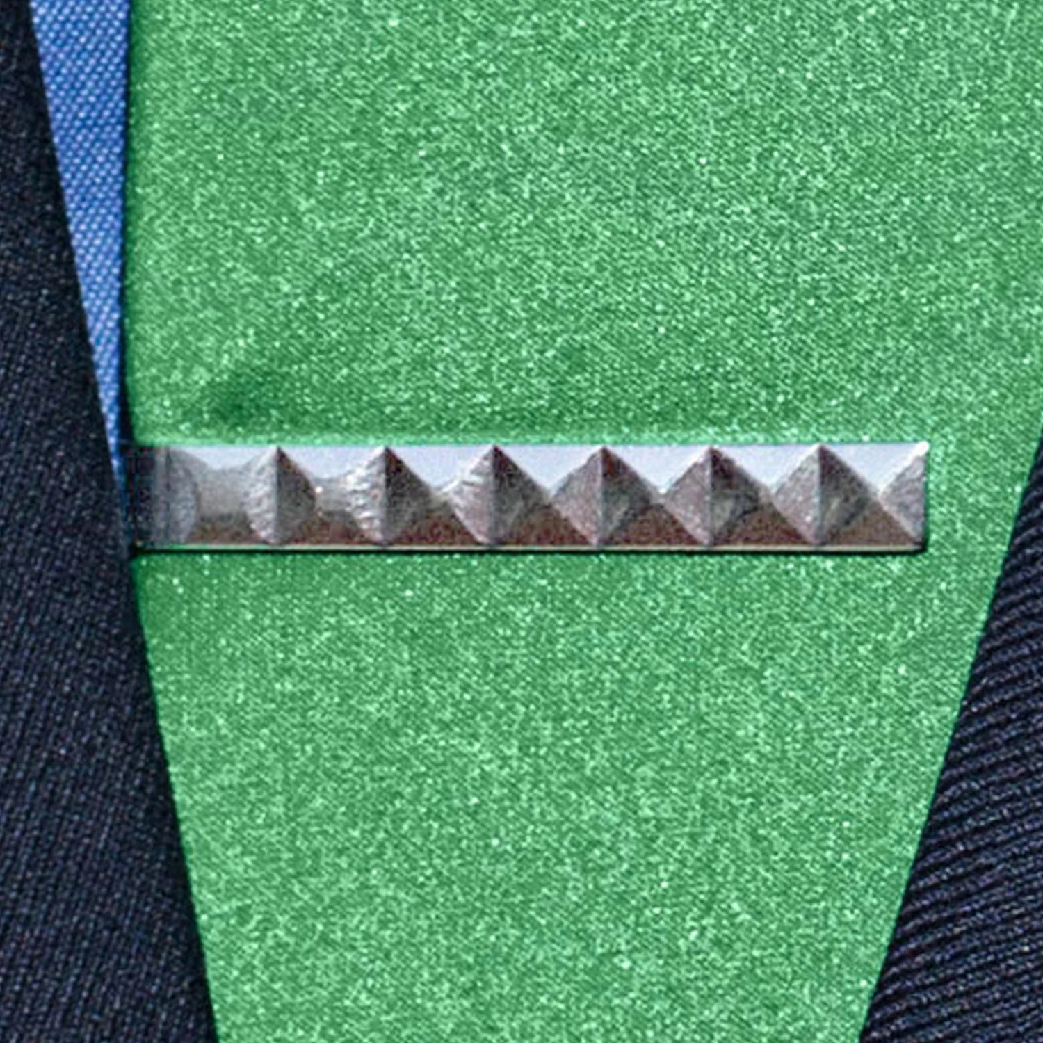 Silver-Tone Vertical Line Tie Bar - Image 6