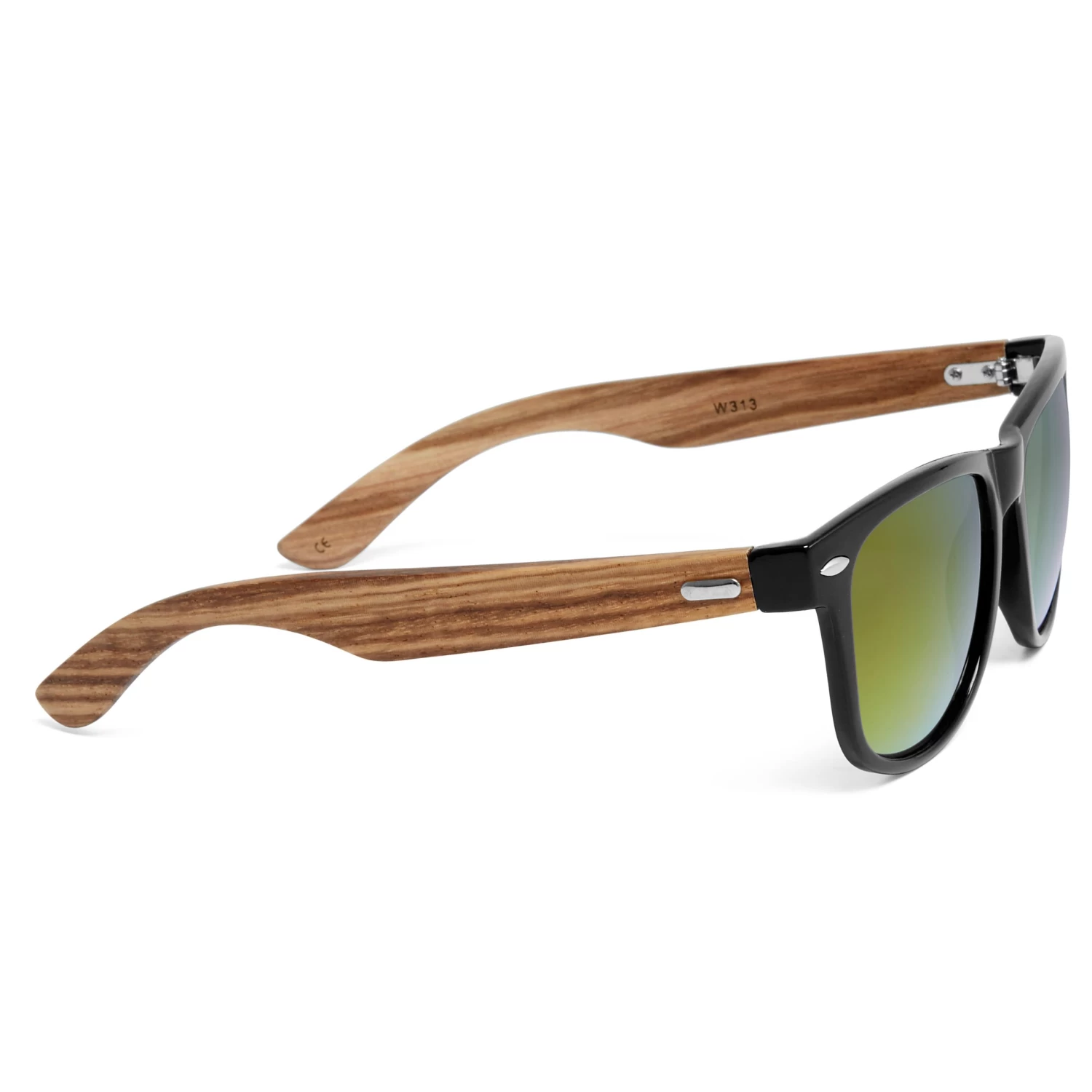 Black & Red Zebra Wood Mirror Sunglasses - Image 3