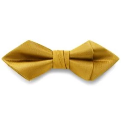 Golden Brown Pre-Tied Satin Diamond Tip Bow Tie
