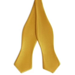 Golden Brown Self-Tie Satin Diamond Tip Bow Tie