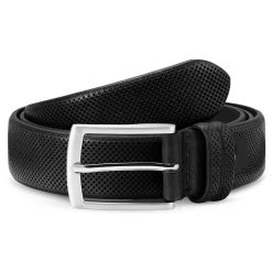 Black Dotted Full Grain Leather Belt