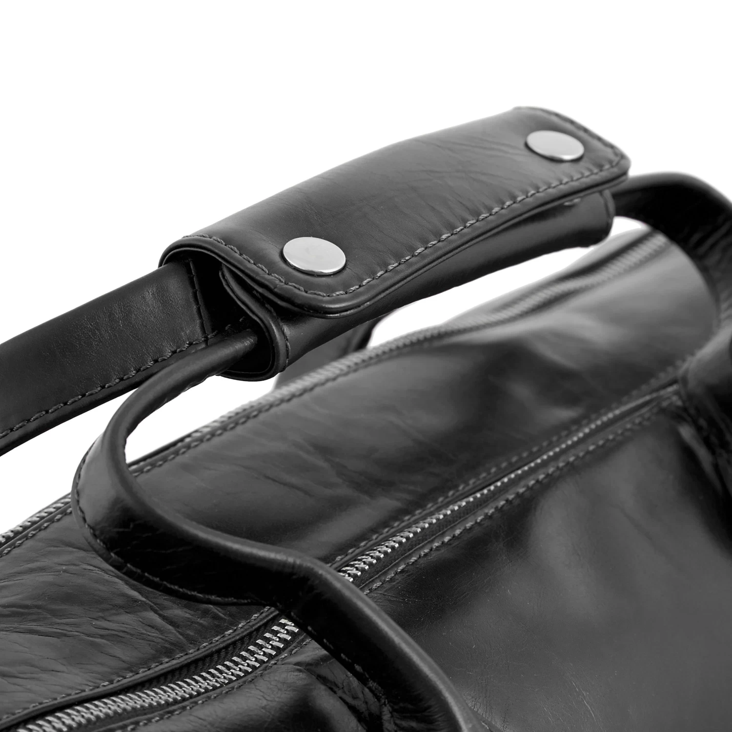 Jasper | Large Black Leather Shoulder Bag - Image 10